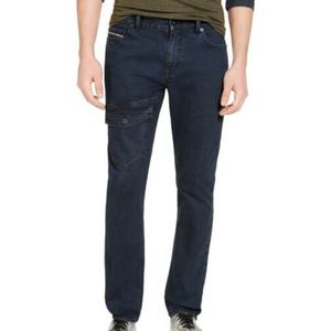 JOURNEE COLLECTION Mens Navy Straight Leg Stretch Slim Fit Denim Jeans 31W/ 30L